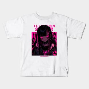 Futuristic Cyberpunk Girl Harajuku Fashion Japanese Streetwear 2 Kids T-Shirt